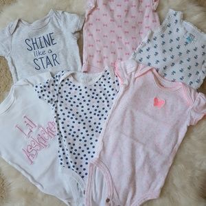6 baby girl onesies bundle